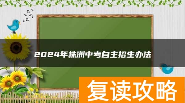 2024年株洲中考自主招生办法